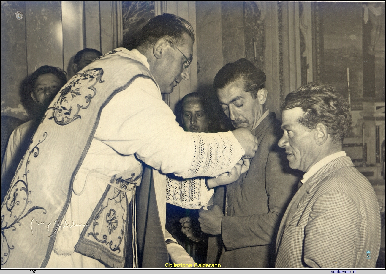 Padre Petrin, Luigi La Torre Giagia' e Biagio Limongi Blasu', festa delle ACLI 021 maggio 1956.jpg