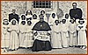 Comunione all'Orfanotrofio con il Vescovo Federico Pezzullo, Don Biasino D'Attoli e Padre Petrin- 13 agosto 1956.jpg