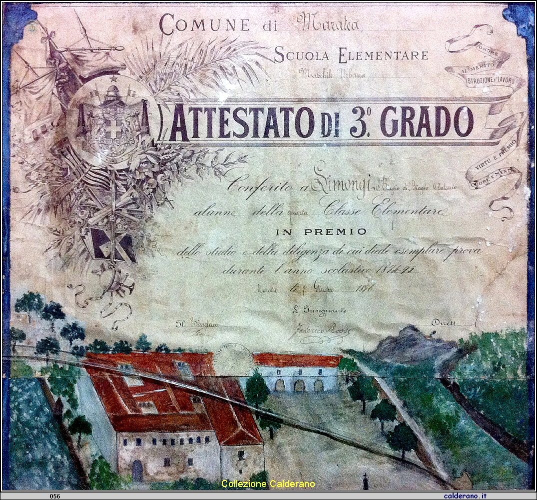 Attestato di 3^ grado a Limongi Biagio di Biagio Antonio 7 giugno 1896.jpg