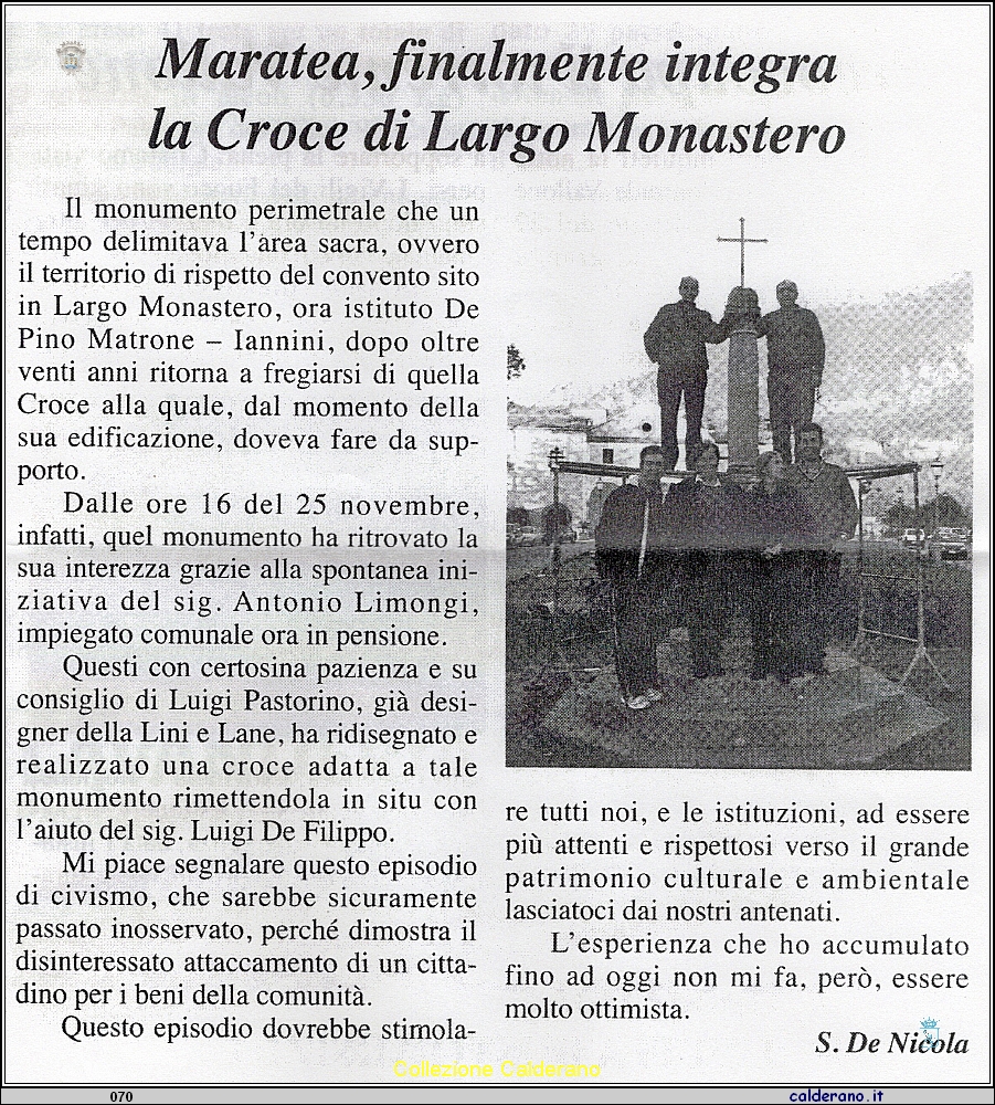 Articolo del di Sergio De Nicola pubblicato sul Sirino n. 9 in dicembre 2006.jpeg