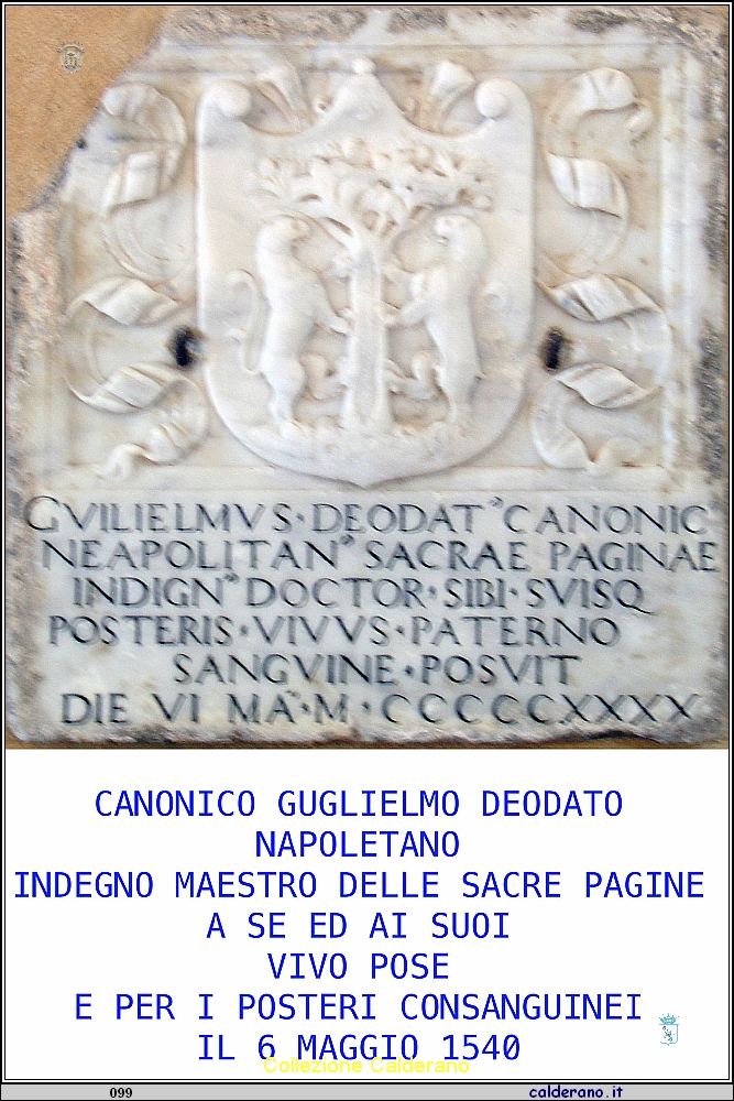 Lapide sepolcrale nella Basilica di San Biagio di Guglielmo Deodato 1540.jpg