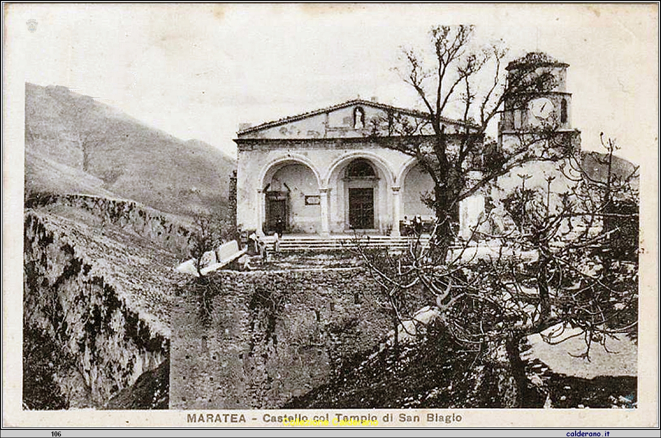 Cartolina - Castello col tempio di San Biagio - 1933 Ed. Andrea Gambardella .jpg