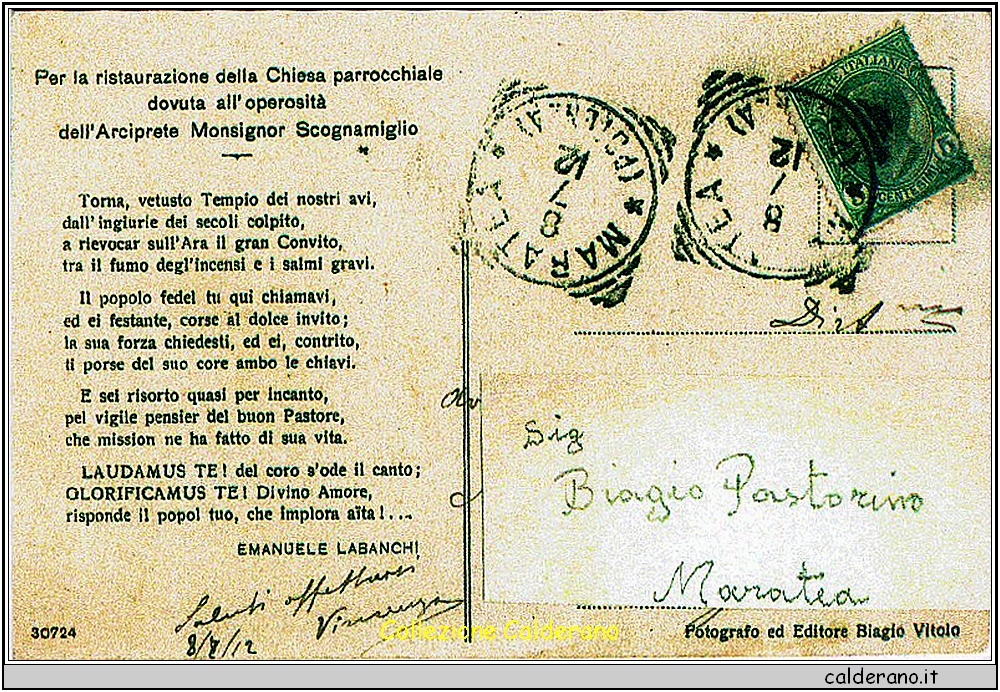 Maratea Chiesa Madre ristaurata retro cartolina.jpg