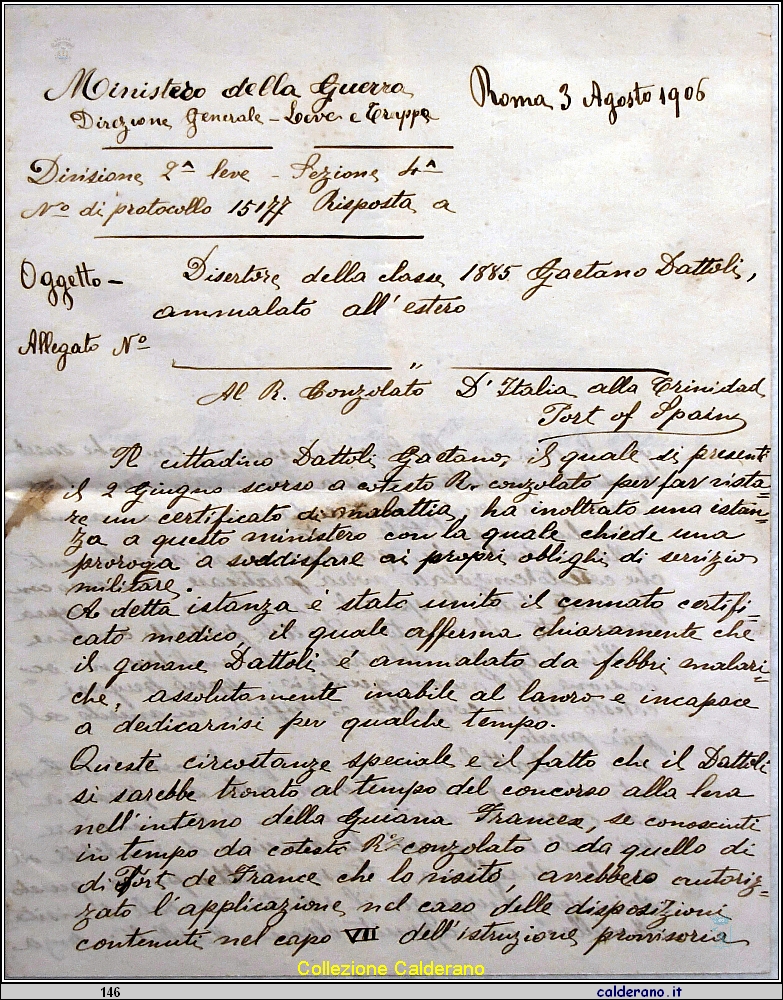 Istanza di Gaetano Dattoli 1906.jpg