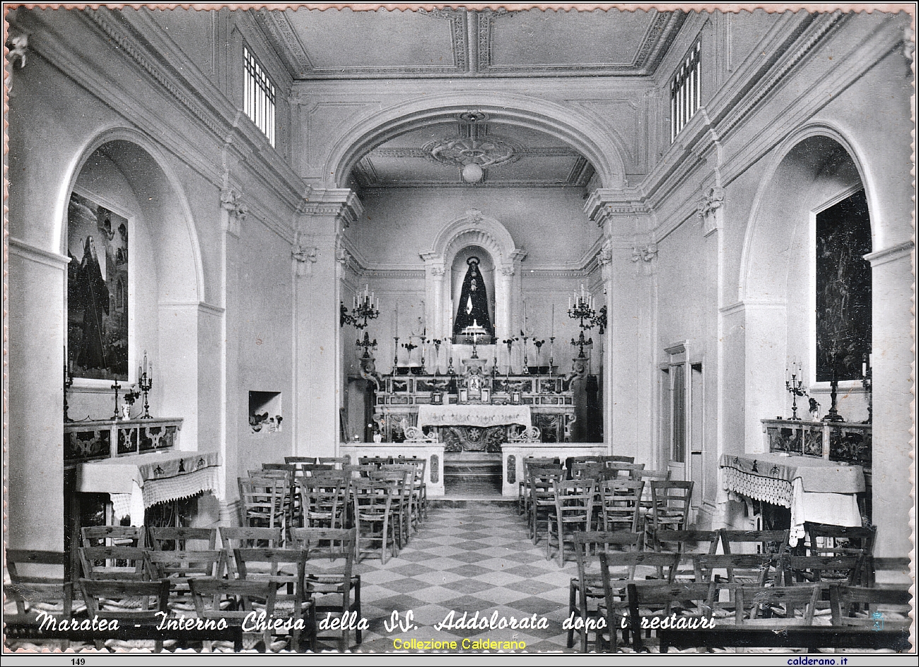 Cartolina - Interno Chiesa della SS. Addolorata dopo i restauri .jpeg