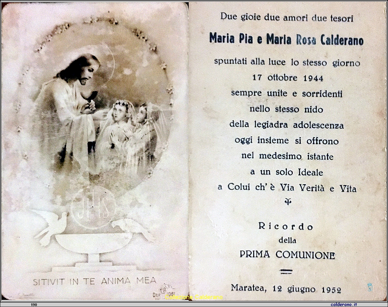 Ricordo della Prima Comunione di Maria Pia e Marirosa Calderano.jpg