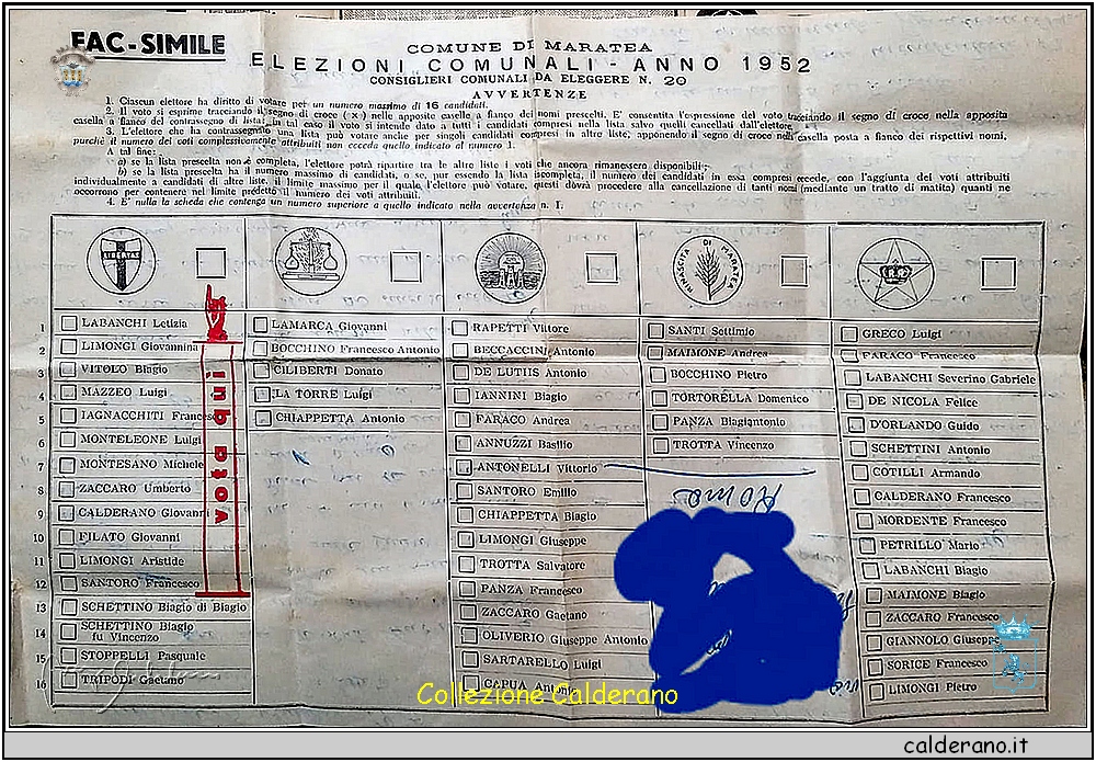 Fac-simile delle elezioni comunali del 1952.jpg
