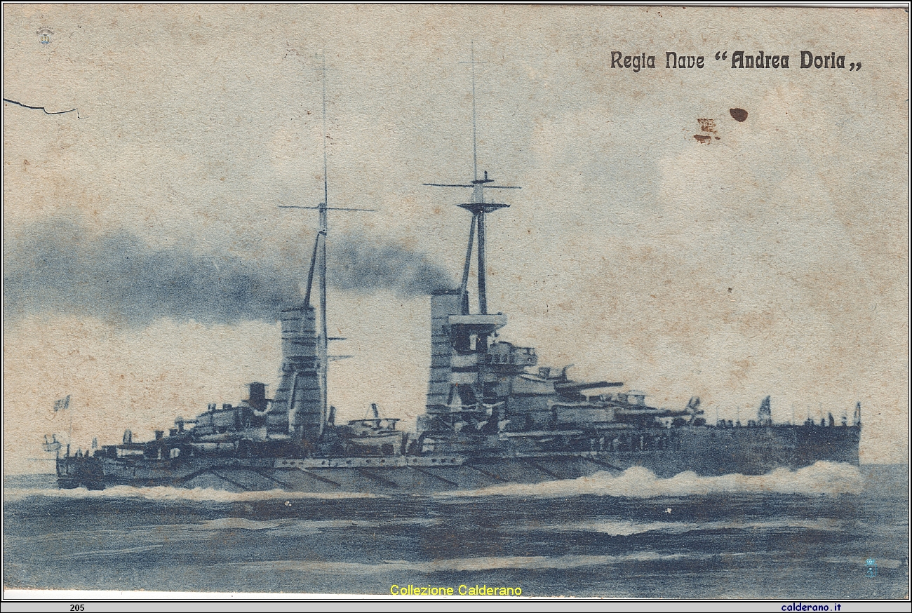 Regia Nave Andrea Doria con a bordo il S.M. Giuseppe Calderano.jpeg