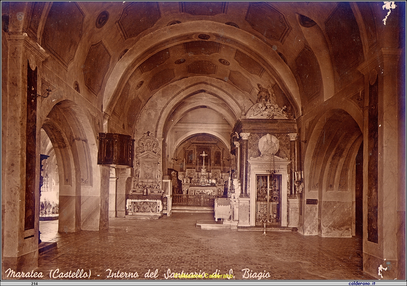 Cartolina - Castello - Interno del Santuario di S. Biagio 1939 - 2.jpg