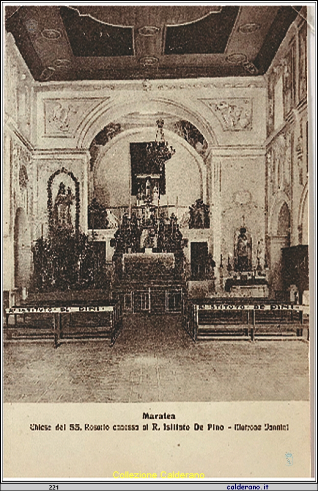 Cartolina - Chiesa del SS. Rosario annessa al R. Istituto De Pino - Matrone Iannini  .jpg