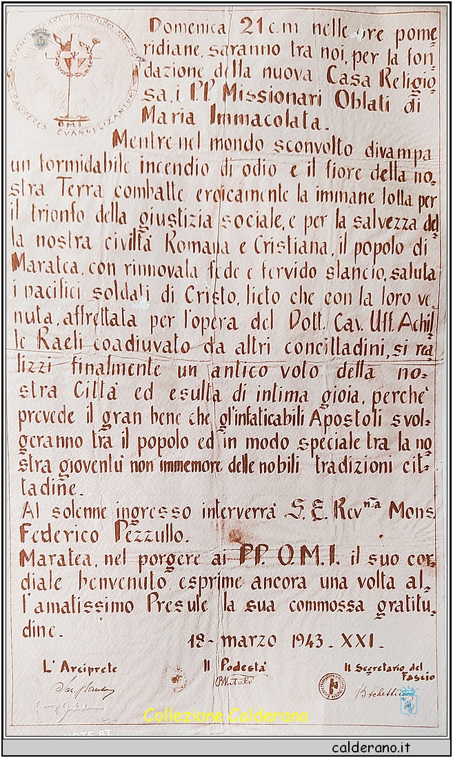 Arrivo degli Oblati a Maratea.jpg