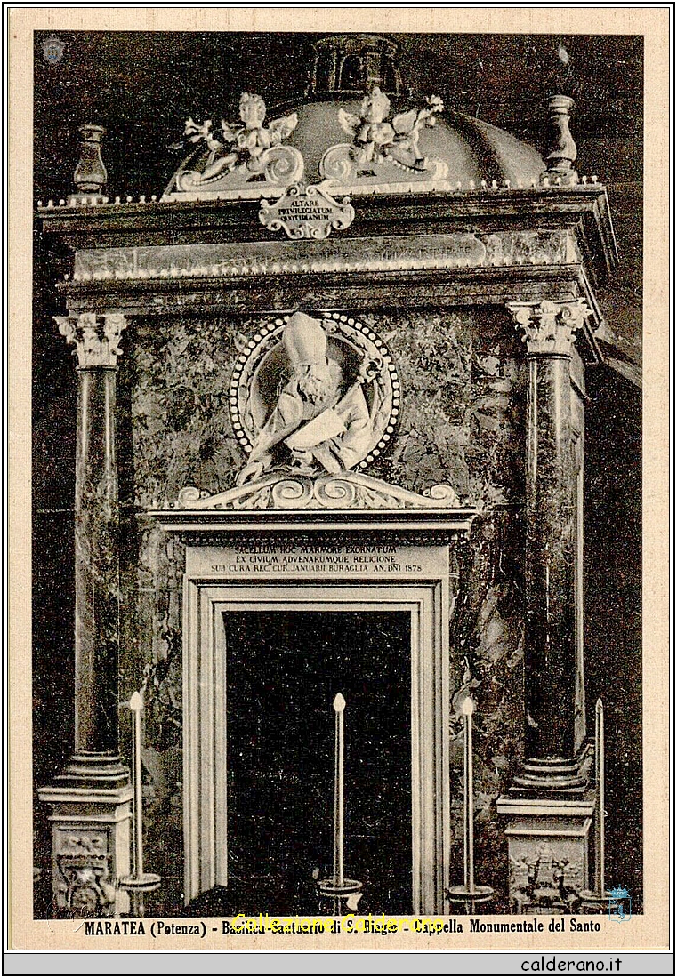 Basilica-Santuario di S. Biagio - Cappella Monumentale del Santo - Cartolina.jpg