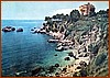Cartolina - Costa Tirrenica della Lucania - Punta Santavenere e l'antica Torre Capitana - ora trasformata in residenza privata - 1959.jpg