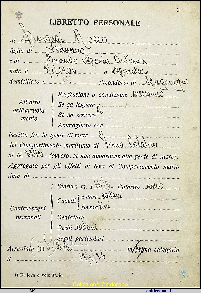 Libretto personale di Rocco limongi.jpg
