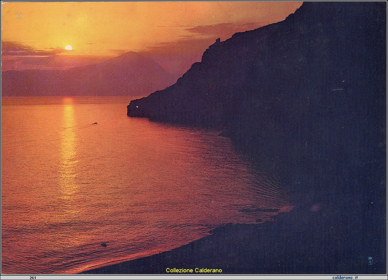 Cartolina - Acquafredda - Tramonto - Ediz. Rocco Palermo - Bar - Tabacchi - Tel. 7265 - Marina di Maratea.jpeg